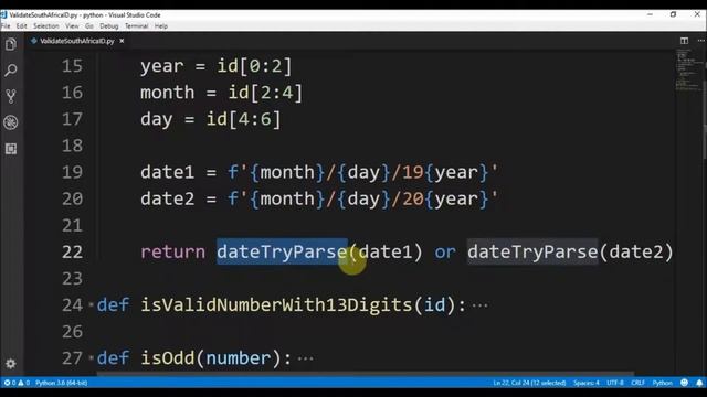 ? Validate South Africa ID in Python смотреть онлайн