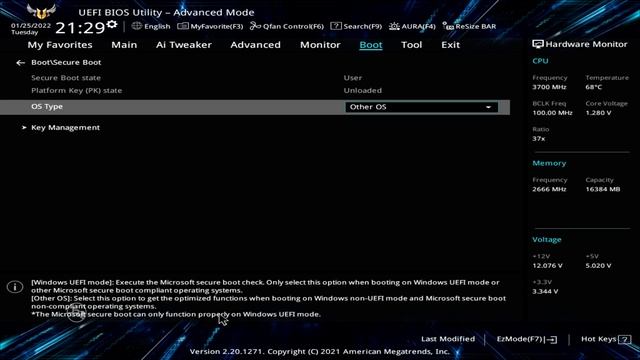 Enable TPM and Secure Boot - ASUS Tuf Gaming BIOS (AMD) смотреть онлайн