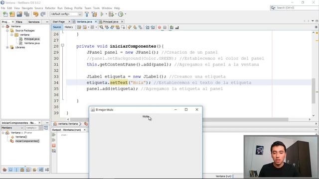 90. Programación en Java || Gráficas || Etiquetas (JLabel) - Creación de una etiqueta смотреть онлайн