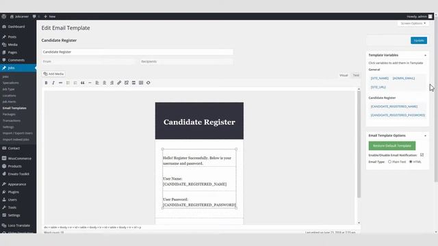 Email Templates Setting in JobCareer Job Board Theme смотреть онлайн