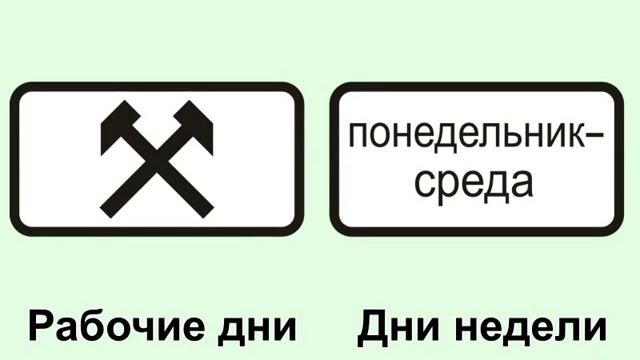 Значение знаков дополнительной информации.