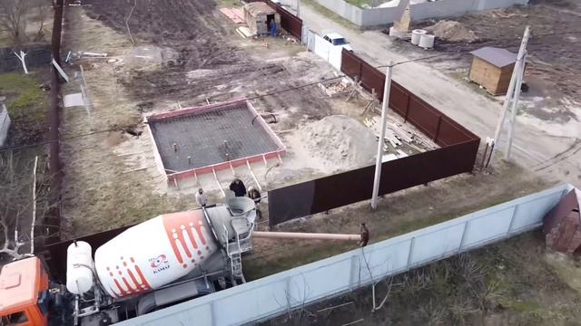 Фундамент в Брянске - монолитная плита для бани 6 на 7 м. Армирование, бетонирование. Проект. смотреть онлайн