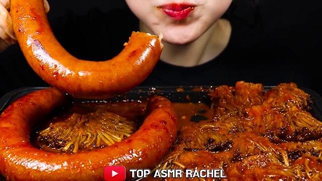 ASMR स्वर्ण मशरूम (*RECIPE)GOLDEN JAMUR PEDAS GOLDEN ENOKI MUSHROOMS SPICY SAUSAGE 황금팽이버섯 칼바사 소세지 смотреть онлайн