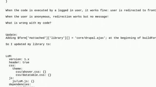 Drupal: Why is my message not showing for anonymous user? смотреть онлайн