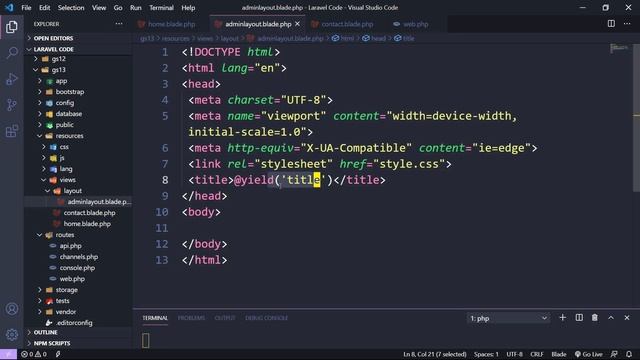 Create Layout using Template Inheritance in Laravel (Hindi) смотреть онлайн