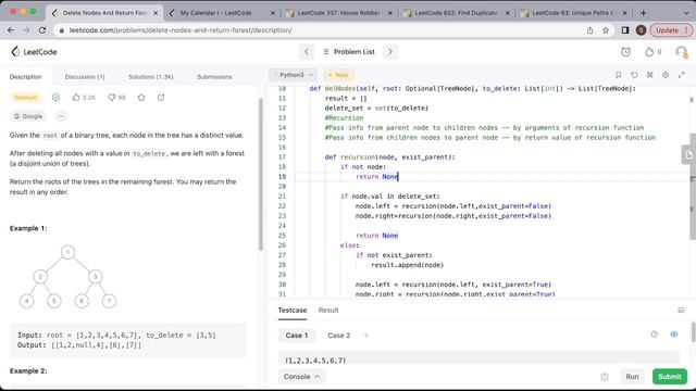 1110 Delete Nodes And Return Forest (Explain Python Recursion Solution) смотреть онлайн