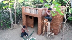 Примитивные технологии Строим дом из глины в лесу