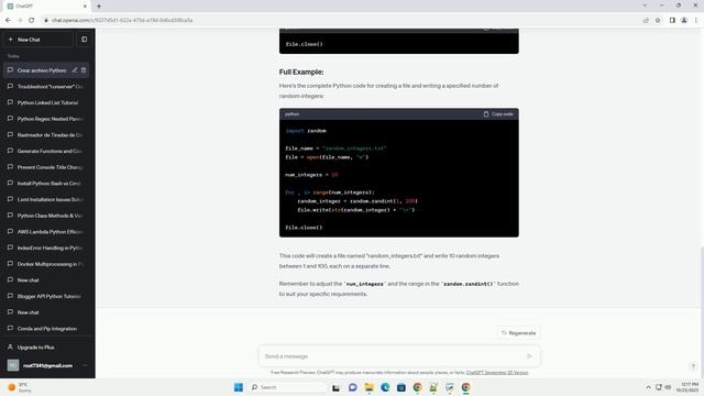 How to create a file and write a specified amount of random integers to the file in Python смотреть онлайн