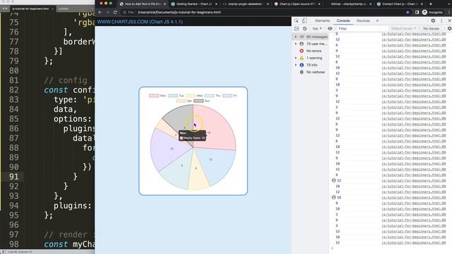 How to Add Text in Pie Chart Slice in Chart JS 4 смотреть онлайн