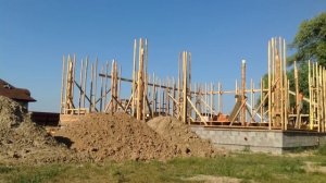 Каркасный дом из легкого самана time lapse