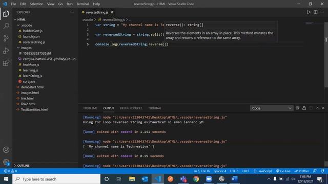 To reverse a String using JavaScript- Chapter 6 #javascript #strings смотреть онлайн