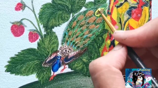 Как нарисовать Павлина Красиво✨Рисование Акриловыми Красками смотреть онлайн