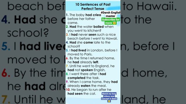 Past perfect tense sentences for speaking English practice #viral #short #viralshortsvideos смотреть онлайн
