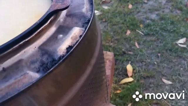 Фрикадельковый суп в казане.