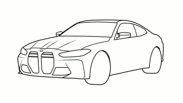 How to draw a BMW M4 G82 2021 / drawing bmw m3 4 series competition 2020 car смотреть онлайн