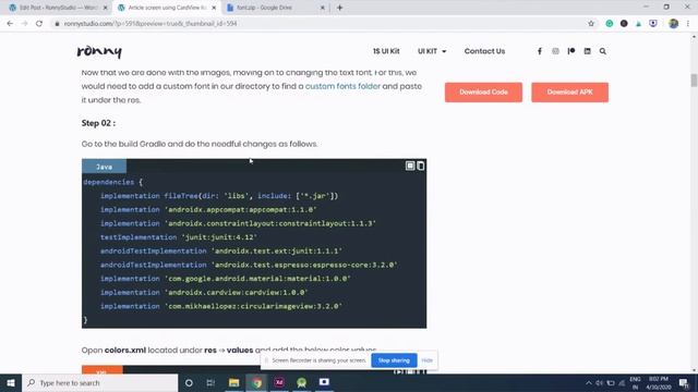 Article screen using CardView list with free Android XML layout смотреть онлайн