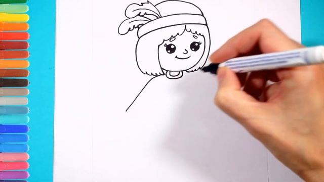Как нарисовать индейца. простой рисунок. How to draw an Indian. simple drawing. смотреть онлайн