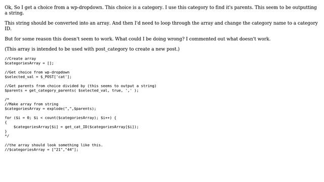 Wordpress: get_category_parents to array смотреть онлайн