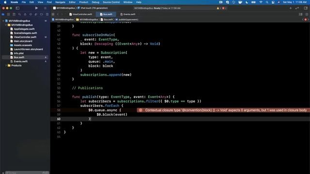 Swift: MVVM Event Bus Pattern (Bindings, 2021, Xcode 12, Architecture) - iOS Development смотреть онлайн