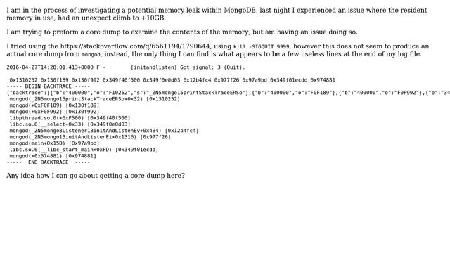 DevOps & SysAdmins: How to preform a core dump on MongoDB? смотреть онлайн