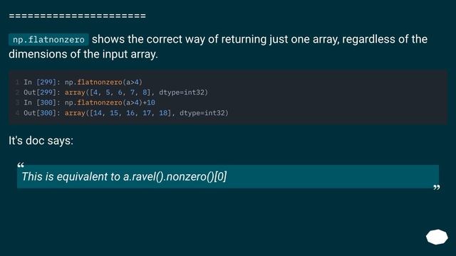 output of numpy.where(condition) is not an array, but a tuple of arrays: why? смотреть онлайн