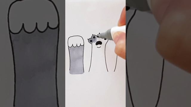 лёгкие рисунки для срисовки, кошачьи лапки смотреть онлайн