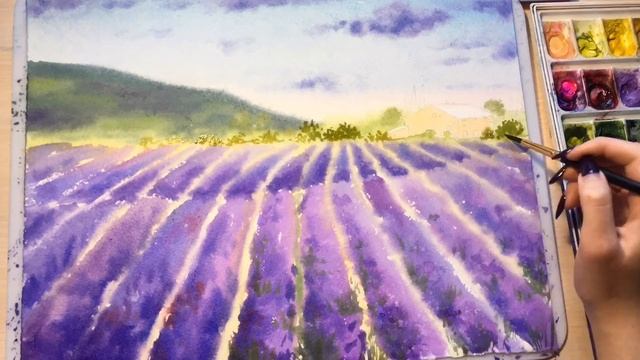 Provance watercolor speedpaint | Рисую акварелью. Видео с процессом создания картины «Прованс» смотреть онлайн