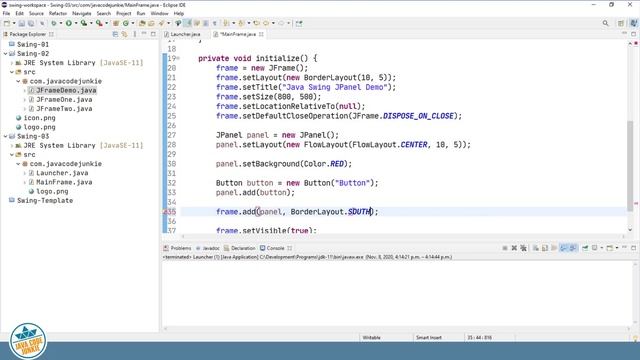 JPanel | Java Swing Tutorial for Beginners смотреть онлайн