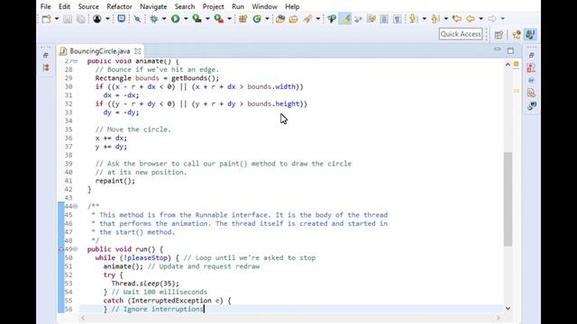 Bouncing ball or Circle , Oval making animations in java смотреть онлайн