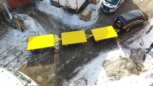 Тележка-прицеп на 4 тонны с 2мя поворотными осями. смотреть онлайн