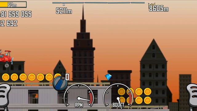 Hill Climb Racing 1.61.0 (240 fps) Air Car & Construction 10615m (full run) смотреть онлайн