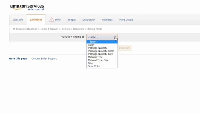 Добавление вариации к уже существующему листингу на Амазон.