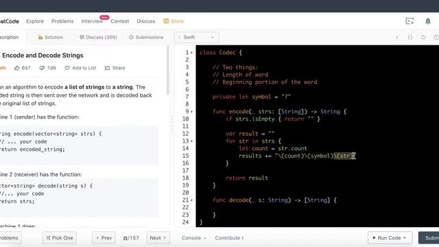 Leetcode 271: Encode and Decode Strings - Swift Programming Language смотреть онлайн