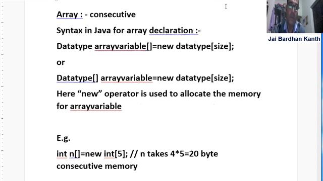 Live Java Class Array Introduction смотреть онлайн