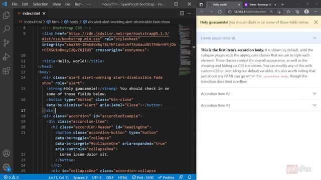 Alert bootstrap | Lecture 4 | Bootstrap for beginners смотреть онлайн