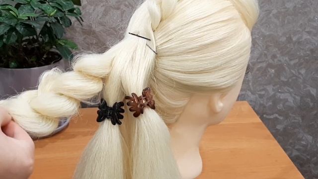 Быстрая прическа на новый год / на вечер / на праздник / Quick hairstyle for the new year смотреть онлайн