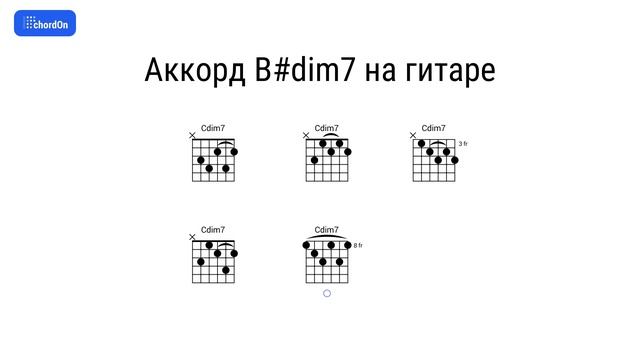 Как играть аккорд B#dim7 на гитаре и фортепиано смотреть онлайн