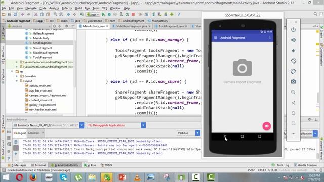 Android Navigation Drawer With Fragment смотреть онлайн