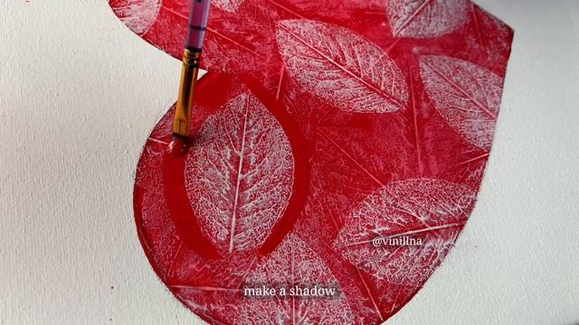Love hearts painting / Leaf painting tutorial / Valentine’s gift / Easy acrylic painting смотреть онлайн