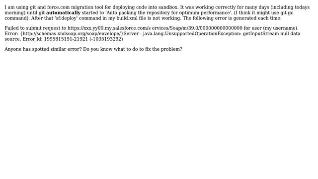 Salesforce: Force.com migration tool is not working after git auto packing repository смотреть онлайн