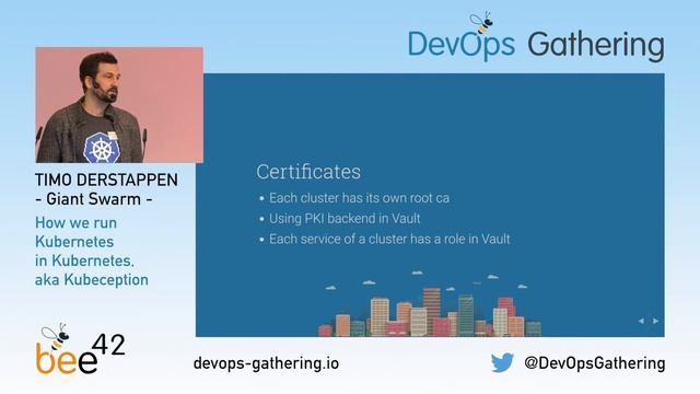 DevOps Gathering 2017 | "How we run Kubernetes in Kubernetes, aka Kubeception" by Timo Derstappen смотреть онлайн