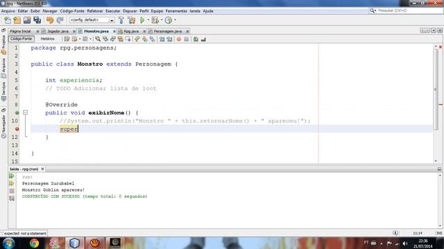 Java - Aula 40: RPG - Usando o "super" смотреть онлайн
