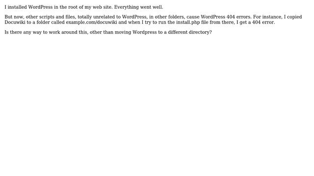 Wordpress: Scripts external to WordPress cause 404 errors смотреть онлайн
