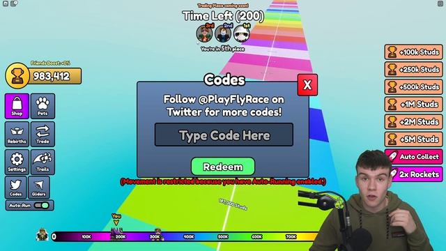 *NEW* ALL WORKING GLIDER UPDATE CODES FOR FLY RACE! ROBLOX FLY RACE CODES смотреть онлайн