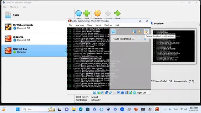 Red Hat Enterprise Linux 9 VM Running on Windows 11 Host OS смотреть онлайн