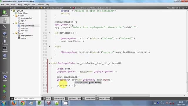 QT C++ GUI Tutorial - Load SqLite table data to QTableView смотреть онлайн