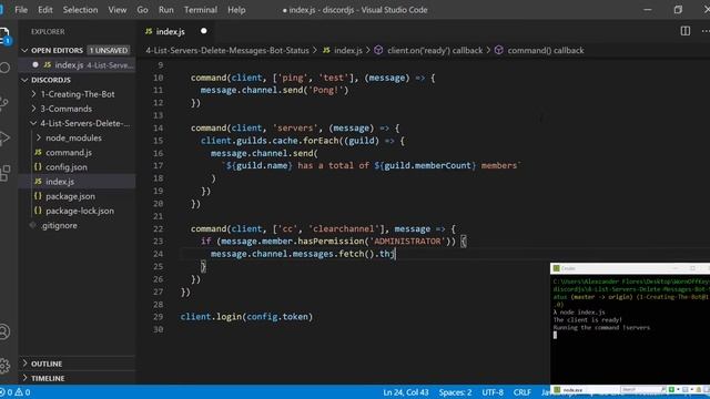 Discord JS List Servers + Delete Messages + Bot Status (2020) [Episode #4] смотреть онлайн