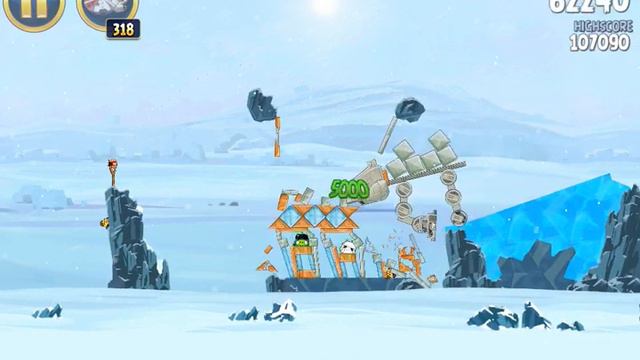 Angry Birds Star Wars Hoth 3-15 Three Stars 105,340 points Walkthrough смотреть онлайн