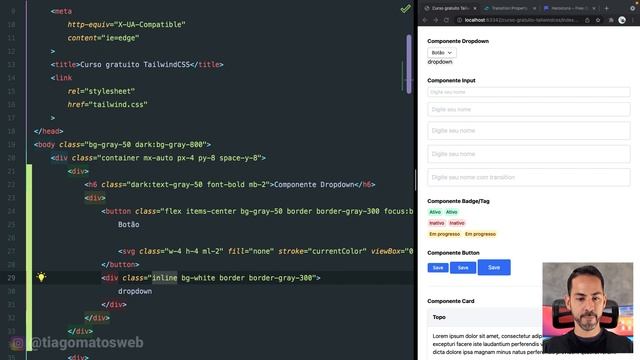 Curso gratuito Tailwind CSS #18 - Componente Dropdown смотреть онлайн