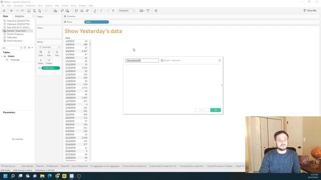 How to Show Yesterday's Data in Tableau смотреть онлайн